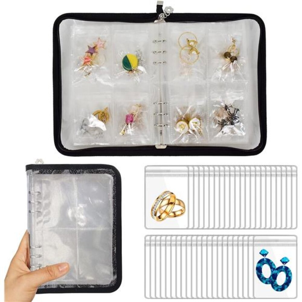 Travel Jewelry Organizer Case Transparent Earring Necklace Ring Bracelet Storage